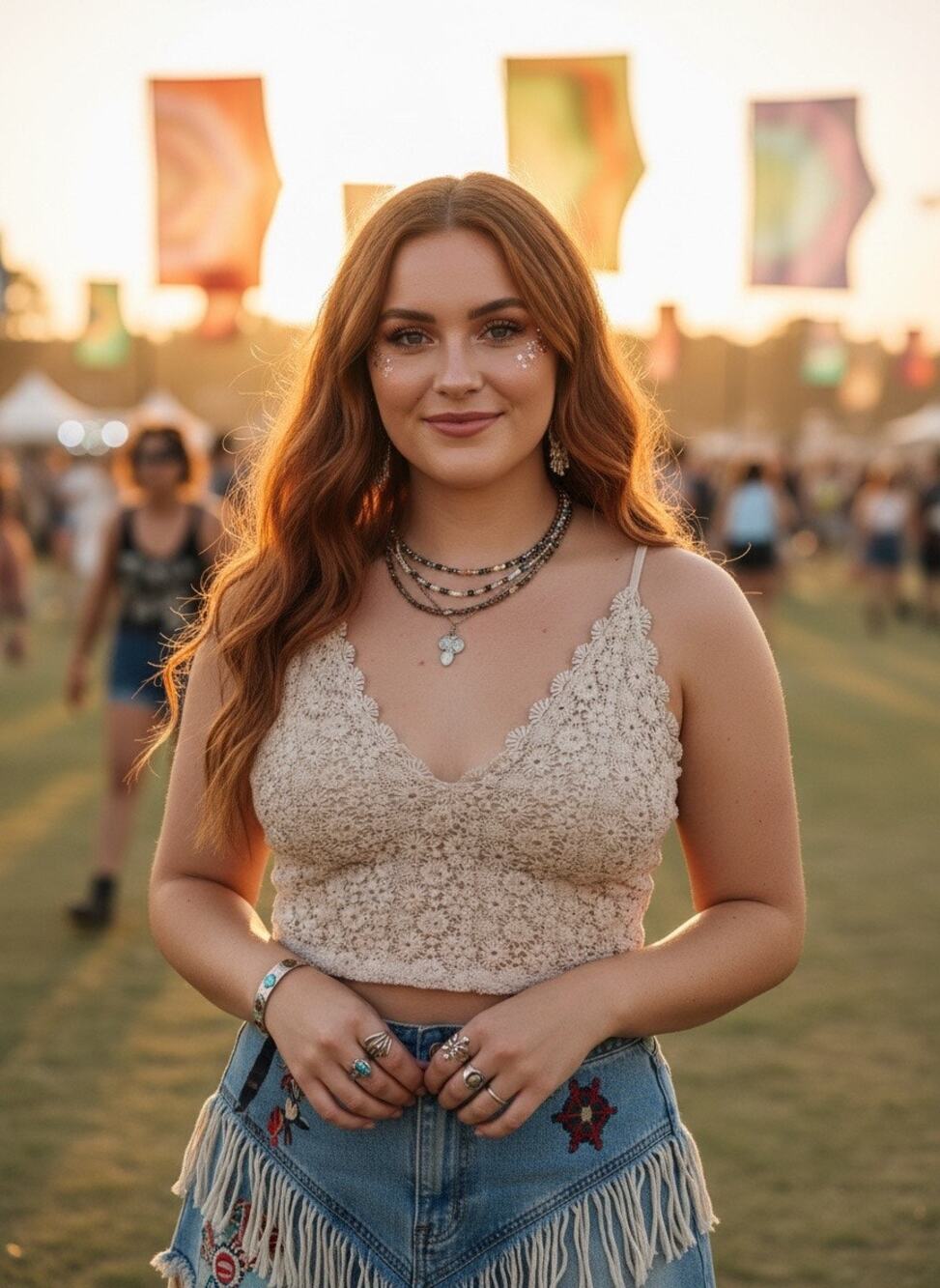 H&M Lace Cotton Blend Crop Top